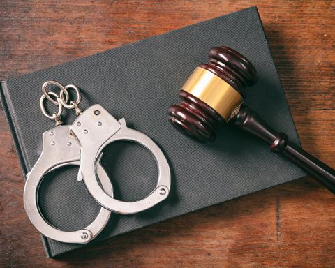 Criminal Defense Lawyer — Handcuffs and Gavel in Franklin, NC